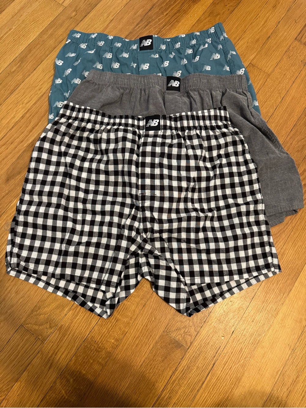 New Balance 3-Pack Boxer Shorts in Teal, Gray, Black & White